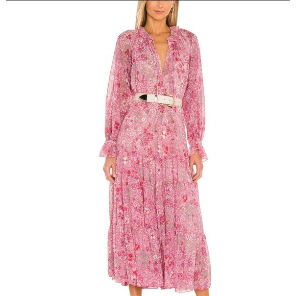 Free People Dresses & Skirts - Free People sz M summertime pink long sleeve full dress NWT